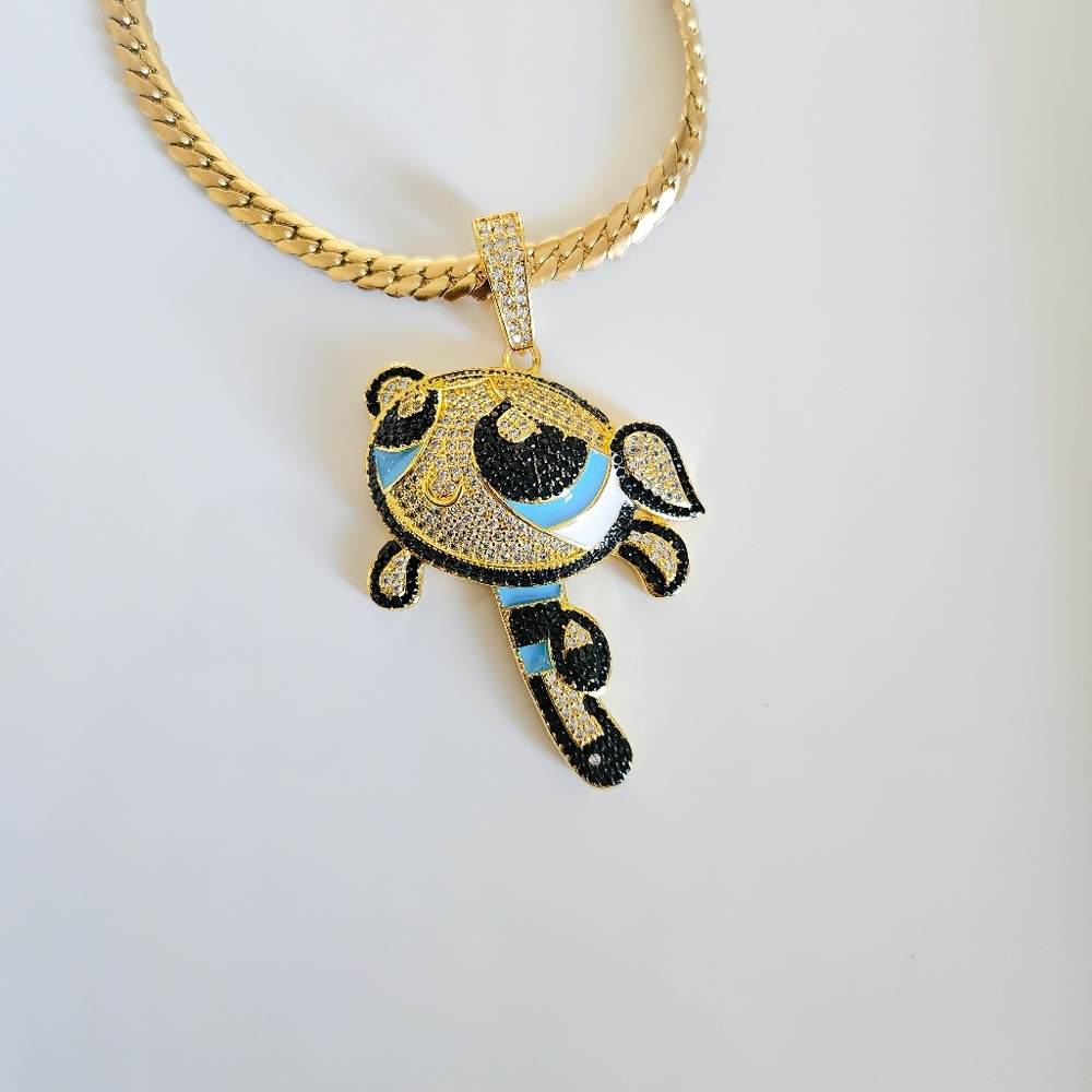Gold plated stainless steel Powerpuff girls Necklaces - Picture 2 of 7